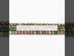 Kristal yuvarlak şekli gevşek boncuklar iplik açık Kuvars Unakite