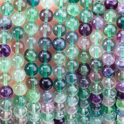 Kalite  8mm Colored Flourite Gems Bead Healing Crystal Beads For Jewelry Making Fabrika