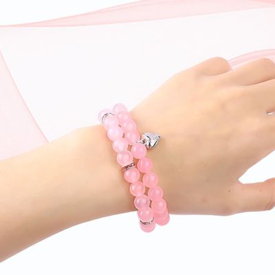 8mm Gül Kuvars Gemstone Mermi Bilezik İyileştirici Enerji Büyü Mücevher