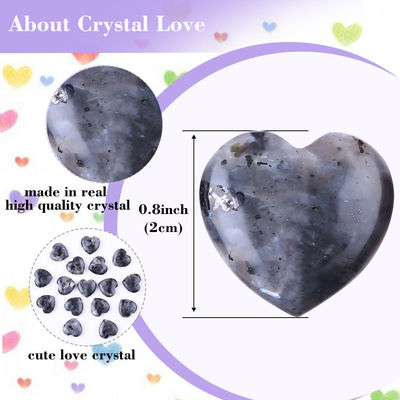 0.8 inç siyah Labradorite kalp şeklinde mücevher yapımı için şifa taşı