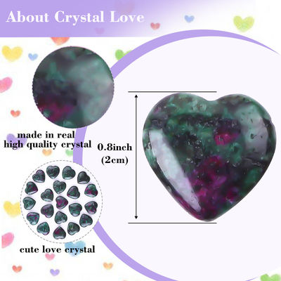 20 mm iyileştirici Epidote Taş Kristal Kalp Şekli Mücevher Yapımında