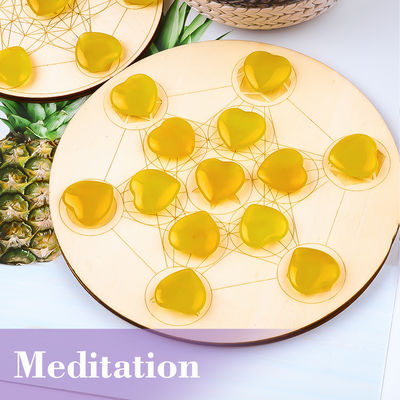 Meditasyon için Sarı Aventurine / Topaz Kalp Şekilli Kristaller