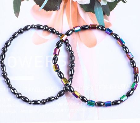 Gemstone Bead Slimming Magnetic Hematite Stone Bilezikleri Beş Yıldız Sembolü