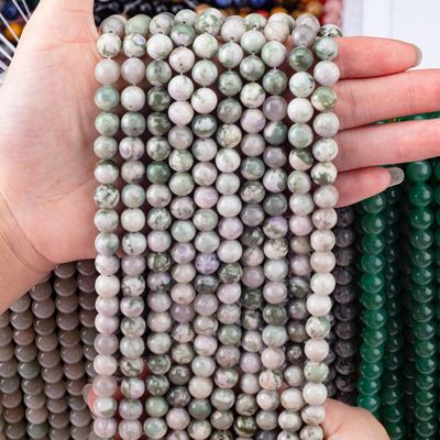 Lucky Jade yuvarlak boncuk doğal kristal mücevher farklı boncuk boyutu DIY mücevher yapımı için gevşek boncuk telleri
