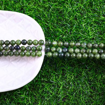 Southern Jade Round Bead Natural Crystal Gemstone Farklı Bead Boyutları DIY Mücevher Yapımı için gevşek Bead Strands