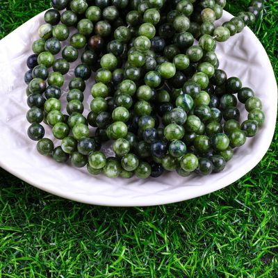 Southern Jade Round Bead Natural Crystal Gemstone Farklı Bead Boyutları DIY Mücevher Yapımı için gevşek Bead Strands