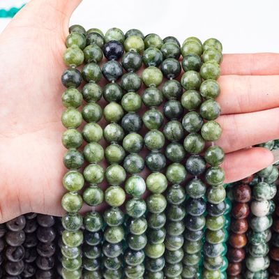 Southern Jade Round Bead Natural Crystal Gemstone Farklı Bead Boyutları DIY Mücevher Yapımı için gevşek Bead Strands