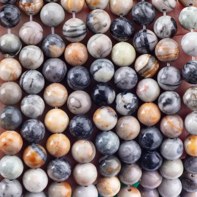 8mm Doğal Picasso Gemstone İnciler Temizleyici Kristal Taş İnciler Mücevher Yapımı İçin