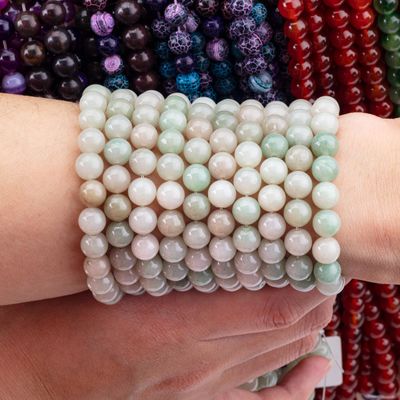 She Tai Jade yuvarlak boncuk doğal kristal mücevher farklı boncuk boyutu DIY mücevher yapımı için gevşek boncuk iplikleri
