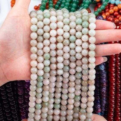 She Tai Jade yuvarlak boncuk doğal kristal mücevher farklı boncuk boyutu DIY mücevher yapımı için gevşek boncuk iplikleri