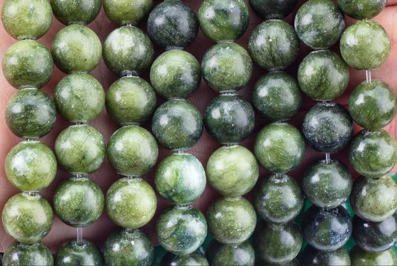 Southern Jade Round Bead Natural Crystal Gemstone Farklı Bead Boyutları DIY Mücevher Yapımı için gevşek Bead Strands