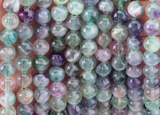 Doğal Kristal Gemstone Florit Yuvarlak Boncuk DIY Mücevher Yapımı İçin