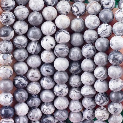 8mm Doğal Harita Taş Gemstone İnciler Şifa Kristal Taş İnciler Mücevher Yapımı İçin