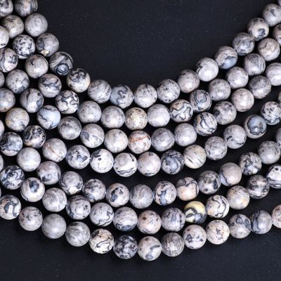 8mm Doğal Harita Taş Gemstone İnciler Şifa Kristal Taş İnciler Mücevher Yapımı İçin