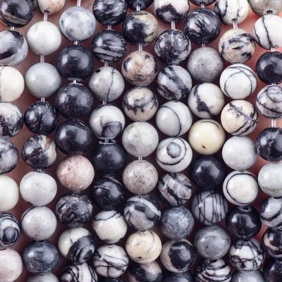 8mm Doğal Pembe Zebra Taşı Gemstone İnciler Şifa Kristal Taş İnciler Mücevher Yapımı İçin