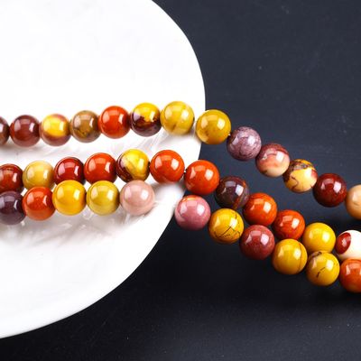 8mm Doğal Yumurta Sarısı Taş Gemstone İnciler Şifa Kristal Taş İnciler Mücevher Yapımında