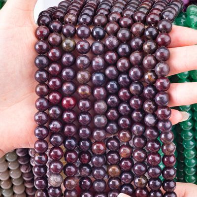 Kırmızı Çiçek Yasper Yuvarlak İnce Doğal Kristal Gemstone Farklı İnce Boyutları DIY Mücevher Yapımı için gevşek İnce iplikler