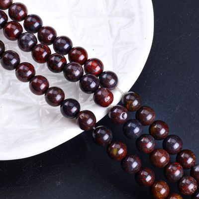 Kırmızı Çiçek Yasper Yuvarlak İnce Doğal Kristal Gemstone Farklı İnce Boyutları DIY Mücevher Yapımı için gevşek İnce iplikler