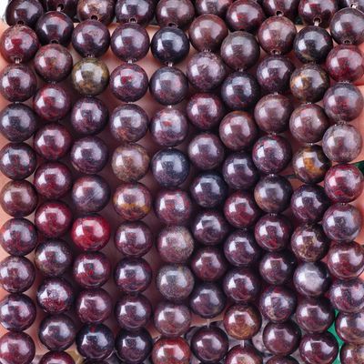 Kırmızı Çiçek Yasper Yuvarlak İnce Doğal Kristal Gemstone Farklı İnce Boyutları DIY Mücevher Yapımı için gevşek İnce iplikler