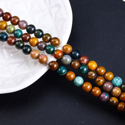 8mm Doğal Okyanus Taşı Gemstone İnciler Şifa Kristal Taş İnciler Mücevher Yapımı İçin