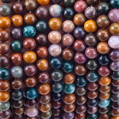 8mm Doğal Okyanus Taşı Gemstone İnciler Şifa Kristal Taş İnciler Mücevher Yapımı İçin