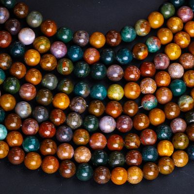 8mm Doğal Okyanus Taşı Gemstone İnciler Şifa Kristal Taş İnciler Mücevher Yapımı İçin