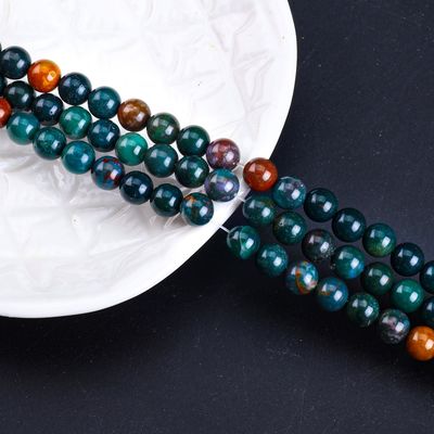 Kan Taşı Yuvarlak İnce Doğal Kristal Gemstone DIY Mücevher Yapımı için gevşek inciler