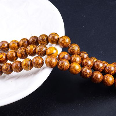 Altın iplik yeşim yuvarlak boncuk doğal kristal mücevher yapımı için gevşek boncuk telleri
