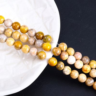Chrysanthe Stone Round Bead Doğal Kristal Gemstone DIY Mücevher Yapımı için gevşek boncuk telleri