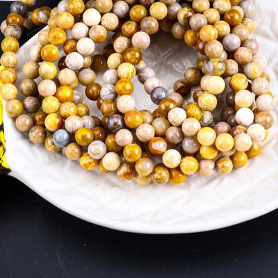 Chrysanthe Stone Round Bead Doğal Kristal Gemstone DIY Mücevher Yapımı için gevşek boncuk telleri