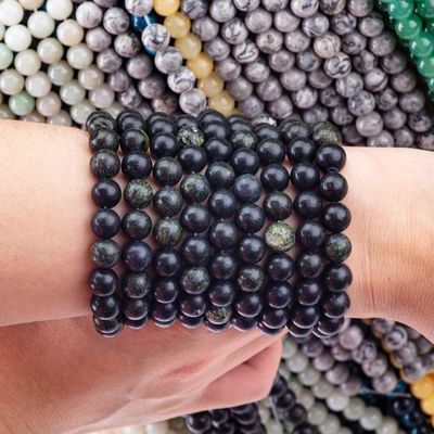 Çember Taşı Yuvarlak İnce Doğal Kristal Gemstone DIY Mücevher Yapımı için gevşek inciler
