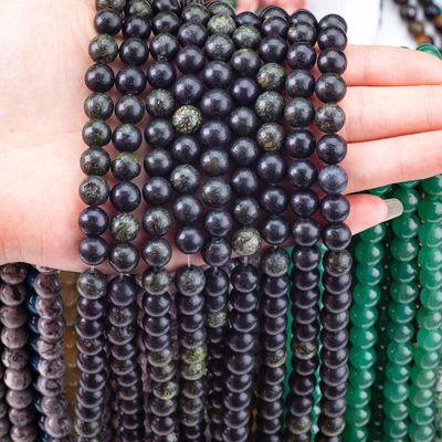 Çember Taşı Yuvarlak İnce Doğal Kristal Gemstone DIY Mücevher Yapımı için gevşek inciler