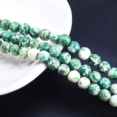 Mavi Noktalı Yuvarlak İnce Doğal Kristal Gemstone DIY Mücevher Yapımı için gevşek inciler