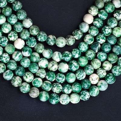 Mavi Noktalı Yuvarlak İnce Doğal Kristal Gemstone DIY Mücevher Yapımı için gevşek inciler