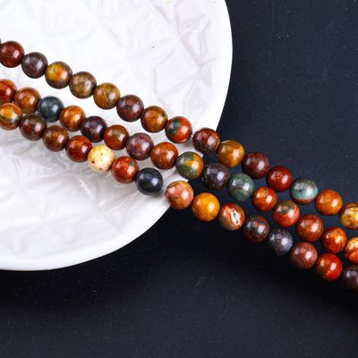 Kırmızı Turkuaz yuvarlak boncuk doğal kristal mücevher DIY mücevher yapımı için gevşek boncuk telleri