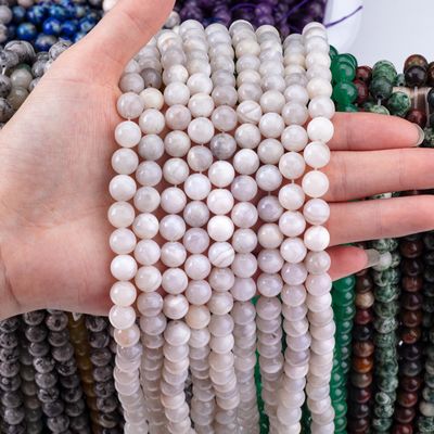 8mm Beyaz Çılgın Düğüm Agat Çıkarmalı Boncuklar OEM ODM