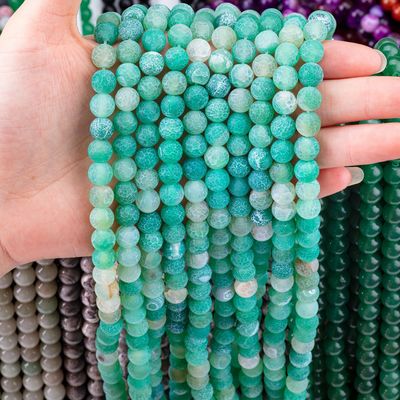 Poloslu 8mm Yeşil Hava Durumu Doğal Ametist Kristal Boncuklar Bilezik Kolye