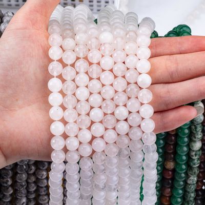 Yuvarlak Açık Kuvars Mermi Temizleyici Kristal Mermiler Mücevher Yapımı İçin
