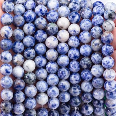 Ruhani Doğal Mavi Nokta Taşı 8MM Döner Açık Tırnak El Yapımı Mücevherler Ve Anahtarlılar İçin