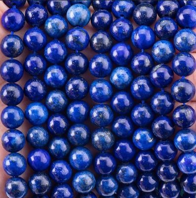 Yarı Değerli Taş Lapis Lazuli Yuvarlak İnce Kristal Gemstone DIY Mücevher Yapımı için gevşek inciler