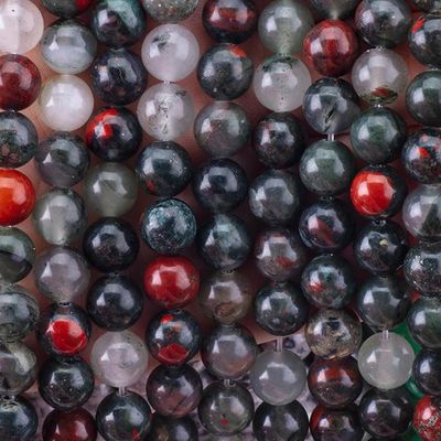 8 mm Afrika kan taşı mücevher yapımı için kristal taş inciler