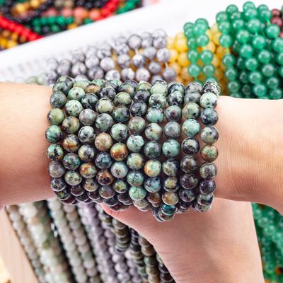 El yapımı DIY Mücevher Yapım 8mm Afrika Turkuaz Kristal Marangozları gevşek taş Marangozları