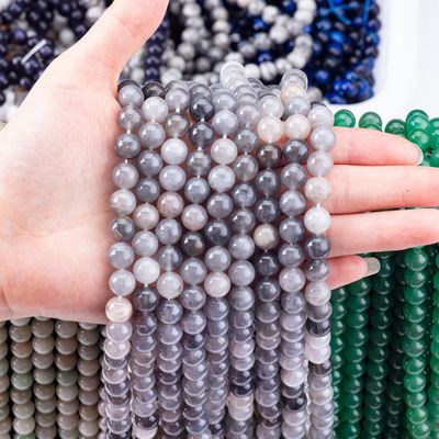 Gri Bulutlu Kuvars Sıfır Mercekler Yarı Değerli Taş Doğal Kristal Değerli Taş DIY Mücevher Yapımı İçin