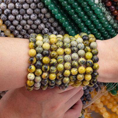 El sanatları için 6 mm 8 mm sarı Howlite boncukları