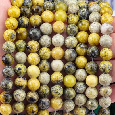 El sanatları için 6 mm 8 mm sarı Howlite boncukları