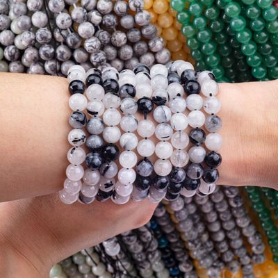 Sıfır Mercekli Dişliler Siyah Rutile Kuvars Yarım Değerli Taş Doğal Kristal Değerli Taş DIY Mücevher Yapımı için