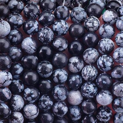 8mm Siyah Kar Tanesi Obsidiyen Değerli Taşlar Temizleyici Kristal Taşlar Mücevher Yapımında