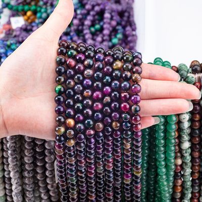 Doğal Kristal Değerli Taş Gökkuşağı Kaplan Gözü Sıfır Boncuk Dalları DIY Mücevher Yapımı için Yarım Değerli Taş