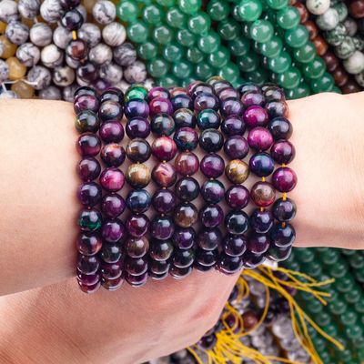 Doğal Kristal Değerli Taş Gökkuşağı Kaplan Gözü Sıfır Boncuk Dalları DIY Mücevher Yapımı için Yarım Değerli Taş