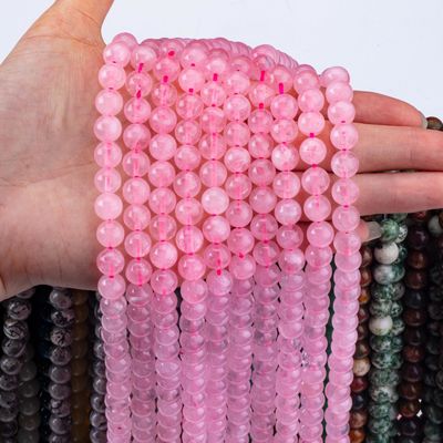 Doğal Kristal Değerli Taş Gül Kuvars Sıfır Mercekler DIY Mücevher Yapımı için Yarım Değerli Taş